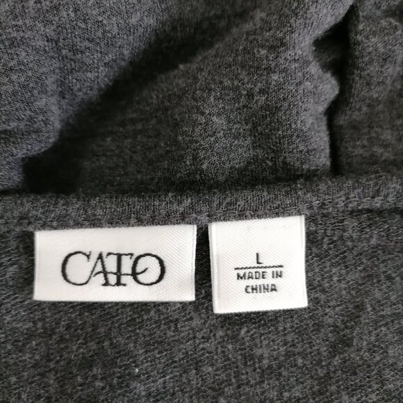 Cato Womens Black Long Sleeve Round Neck Fringe Short Mini Dress Size L Pre Owne - Picture 5 of 7